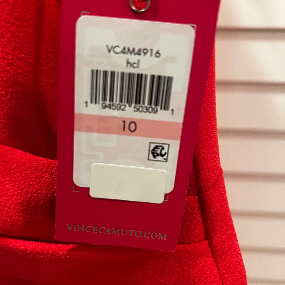 Vince Camuto Vibrant Coral Color Sleeveless Jumpsuit - Picture 4 of 5